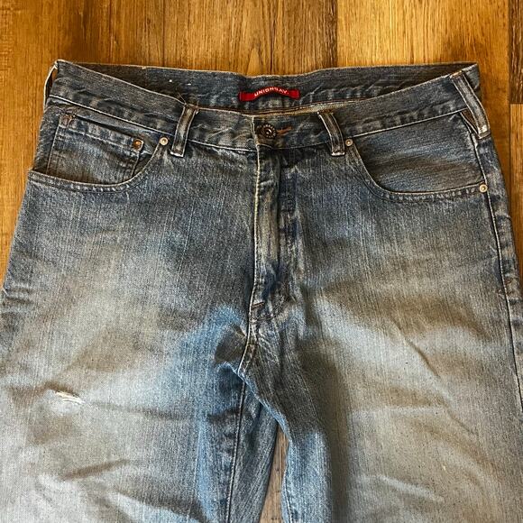 VTG 90s Unionbay Wide Leg Baggy Jeans Mens 34x32 Grunge Faded Skater Hong Kong - Picture 4 of 11